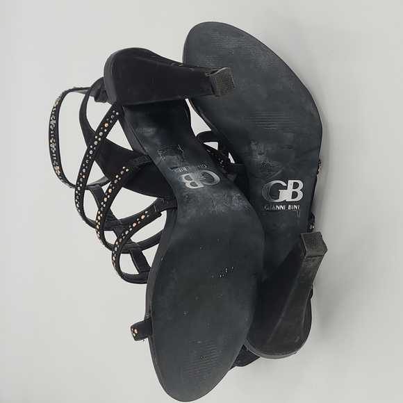 Gianni Bini black Heels rhinestones with adjustable ankle strap - Picture 6 of 6